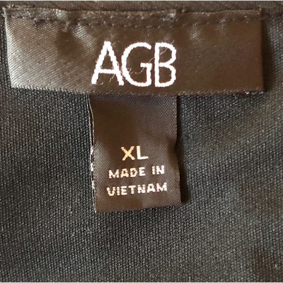 AGB Black Blouse w/ 3/4" Length Sleeves. Copper Colored Embellishments. Size- XL - Picture 5 of 7